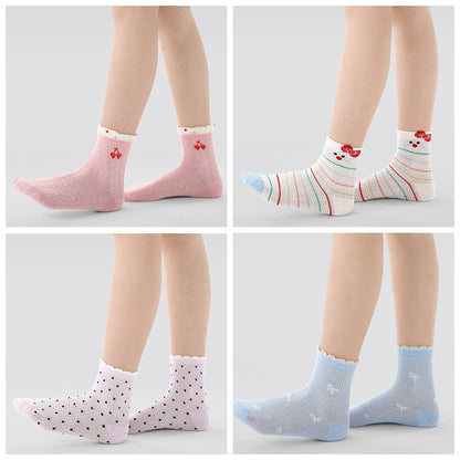Kids Mesh Cotton Socks Cute Cartoon Breathable Everyday