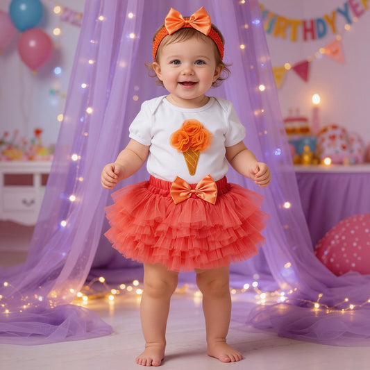 Girls' Three-Piece Princess Outfit with Soft Cotton Fabric