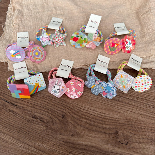 Colorful Geometric Hair Ties for Kids - Cute and Stylish Accessories