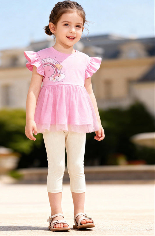 Rainbow Summer Baby Girls' Cute Two-Piece Set