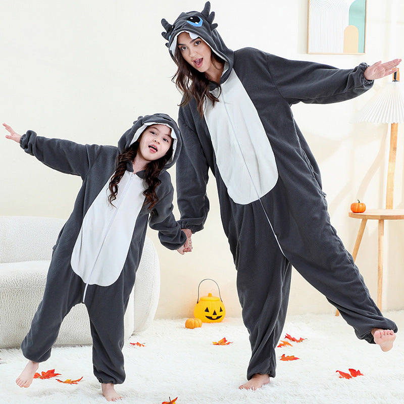 Kids & Adults Fleece Onesie Pajamas with Easter Patterns