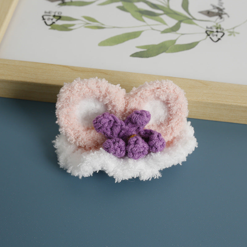 Cartoon Handmade Woven Hair Clips Adorable Kids Hair Accessories