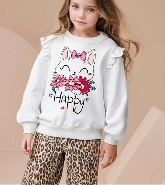 Cute Animal Print Long Sleeve Sweatshirt for Kids