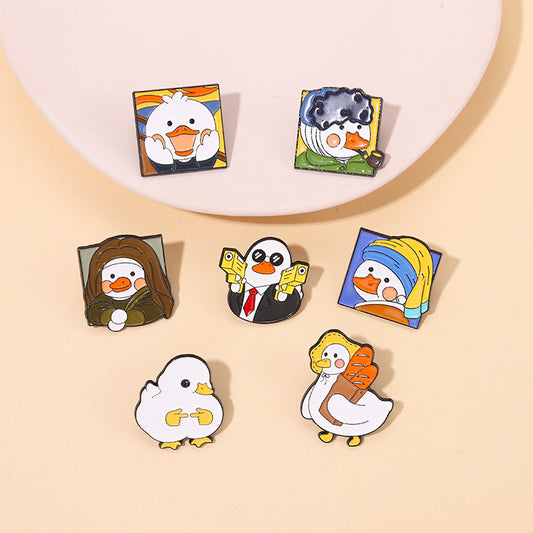 Funny Duck Brooches Cute Animal Metal Badge Decor