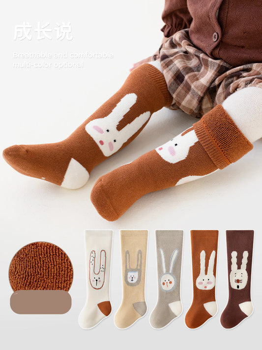 Cartoon Animal Thick Cotton Knee-High Socks for Kids