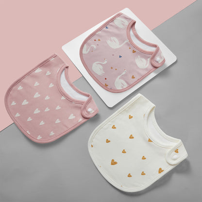 3-Pack Cartoon Baby Bibs Soft Cotton Waterproof Drool Bibs