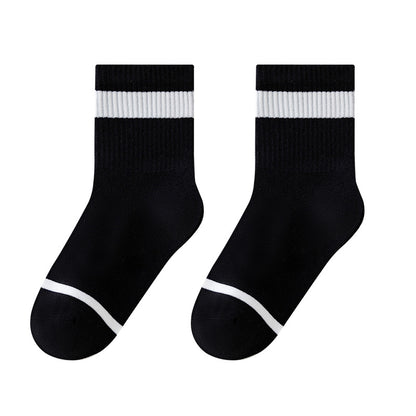 Color Block Cotton Mid-Calf Basketball Socks for Kids