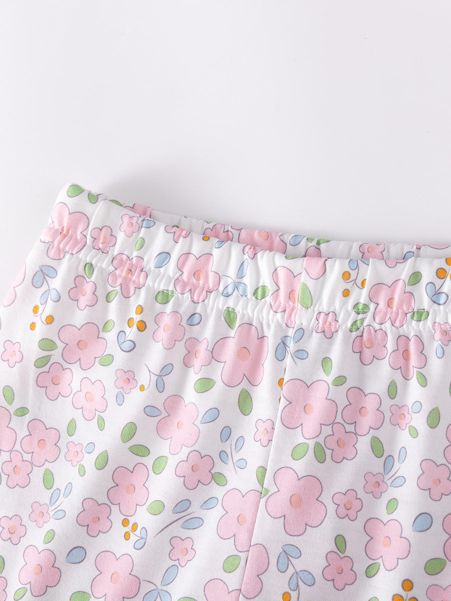 Cute Bow Summer Outfit for Baby Girls Cotton Two-Piece Set