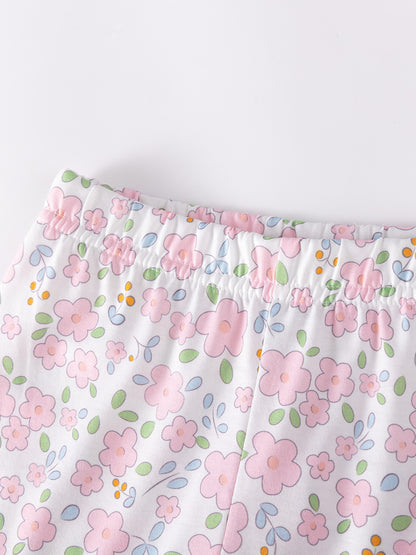 Cute Bow Summer Outfit for Baby Girls Cotton Two-Piece Set