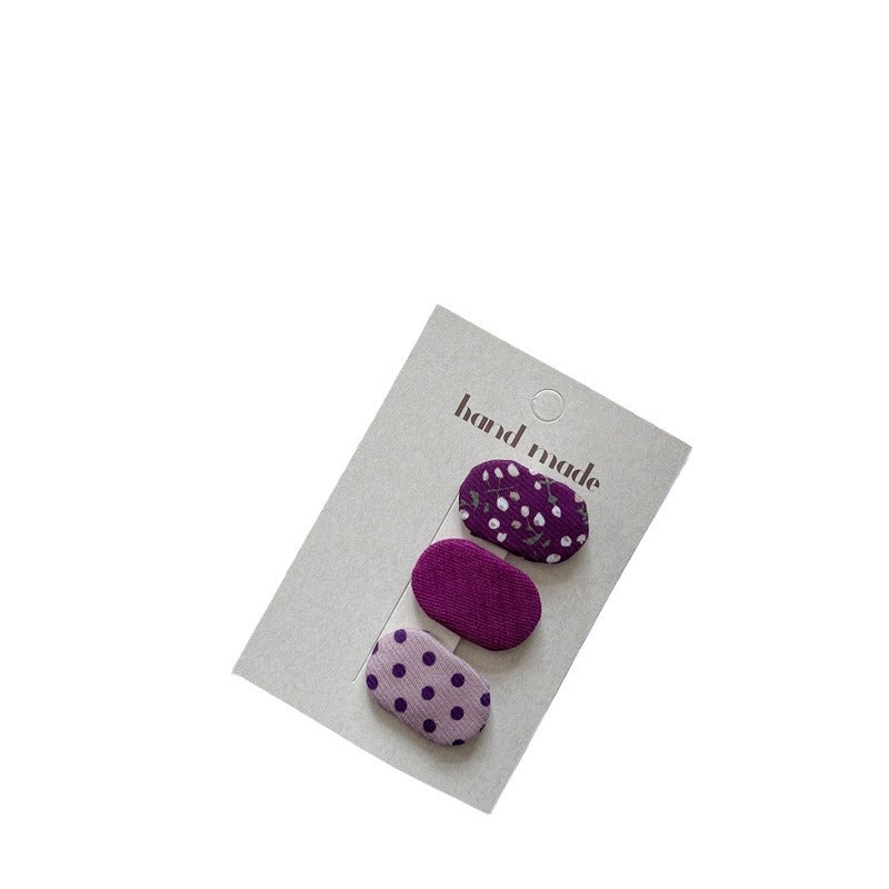 Floral Pattern Fabric Hair Clips Set for Kids