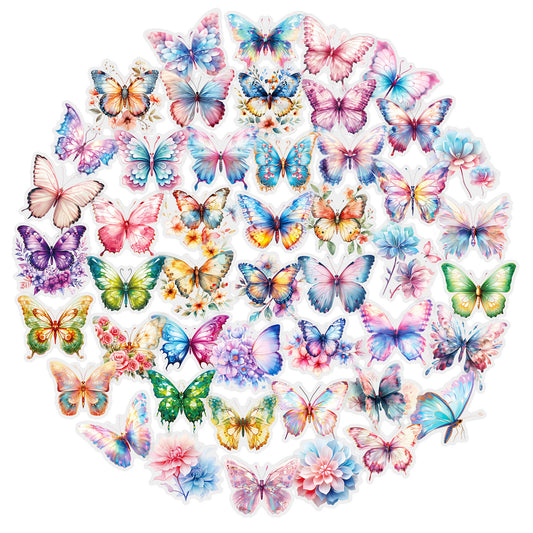 Colorful Butterfly PET Stickers Waterproof DIY