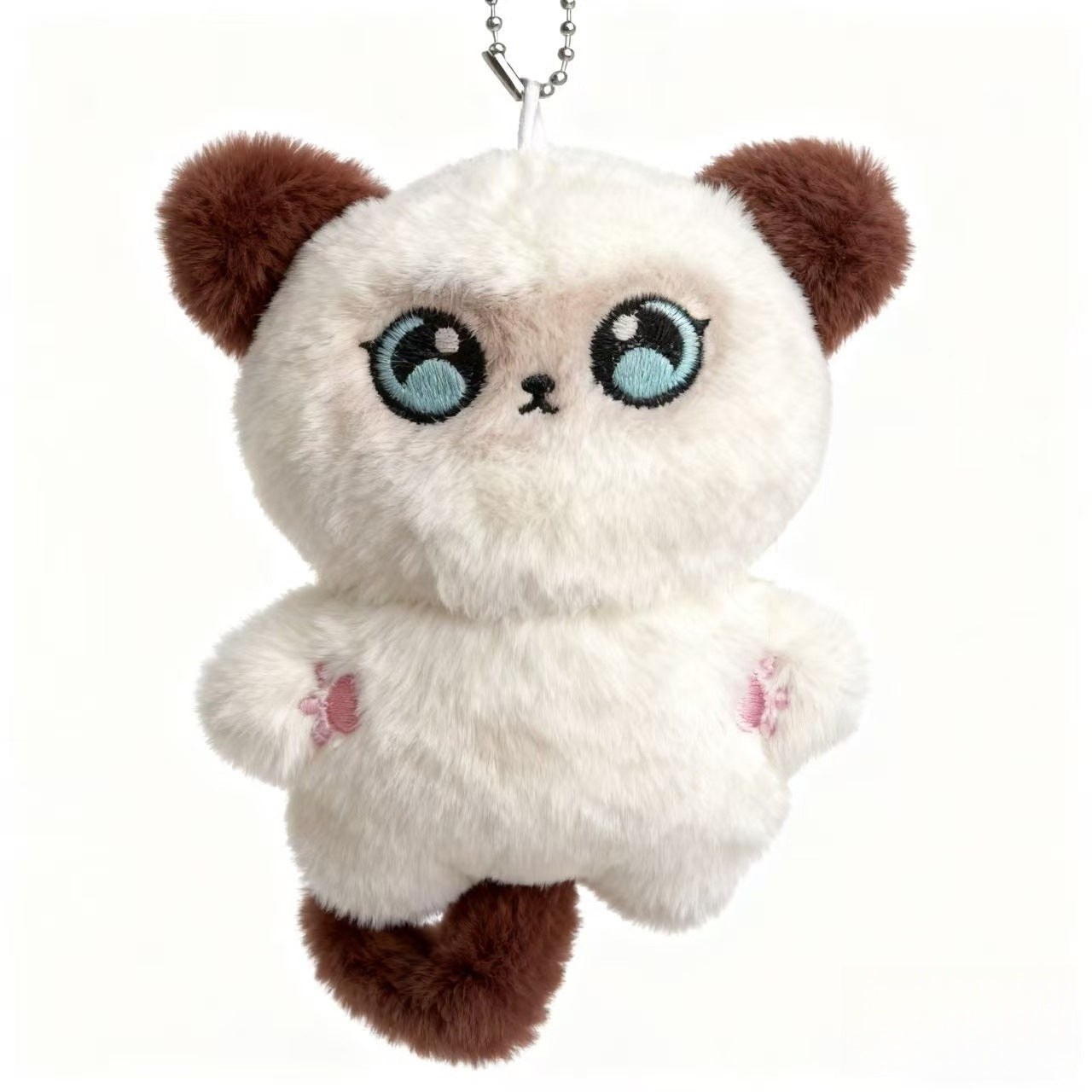 Cute Plush Siamese Cat Keychain Pendant for Bags