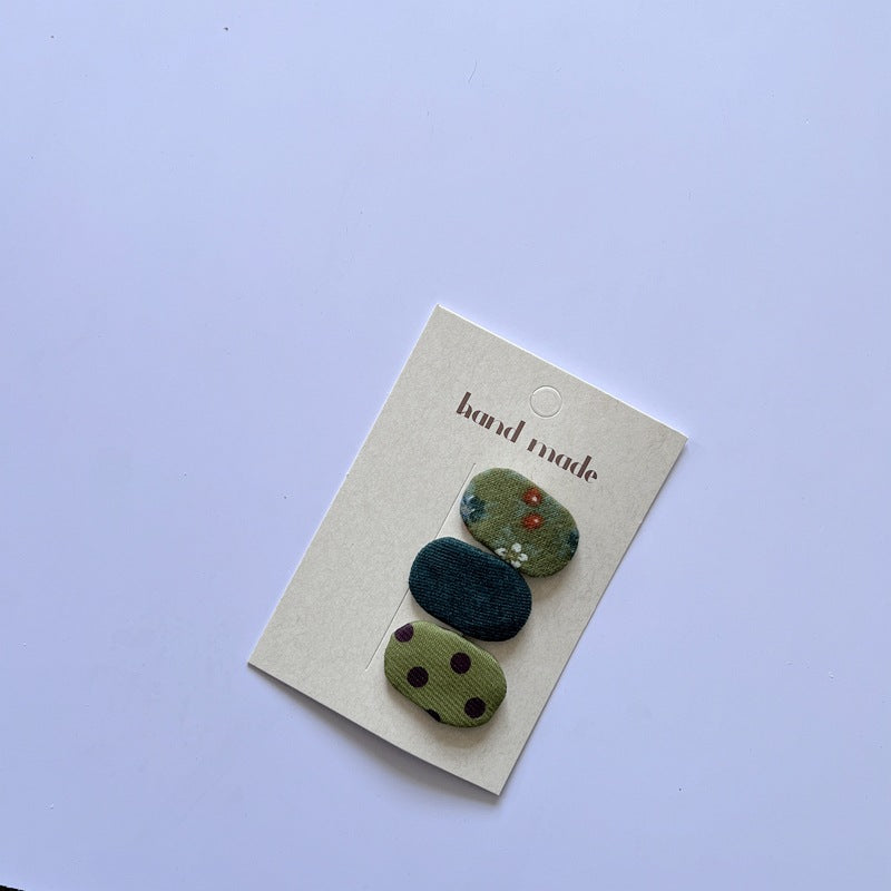 Floral Pattern Fabric Hair Clips Set for Kids