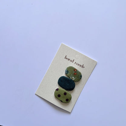 Floral Pattern Fabric Hair Clips Set for Kids