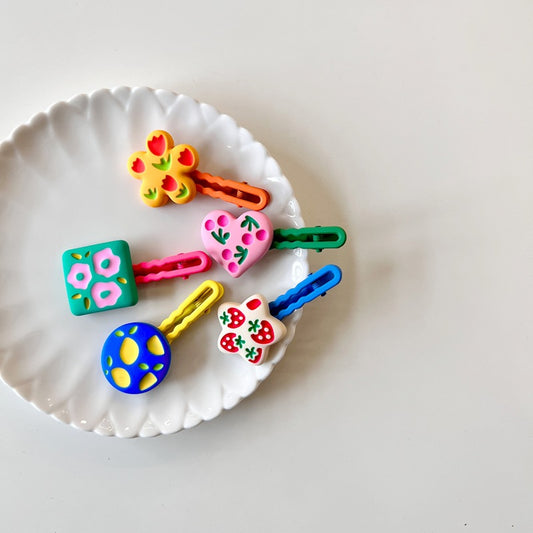 Colorful Geometric Kids Hair Clips for Girls