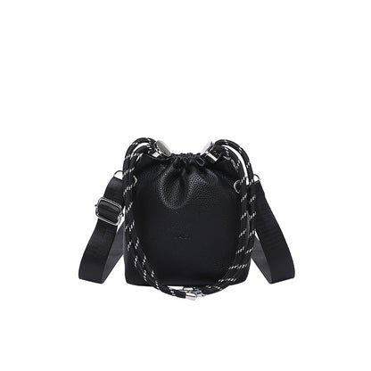 Trendy Drawstring Bucket Bag Leopard Print Mini Shoulder Bag