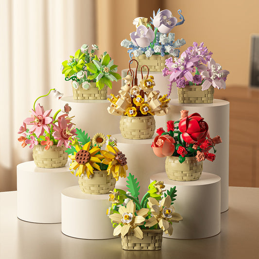 Compatible LEGO Forever Flower Basket Bouquet Building Kit