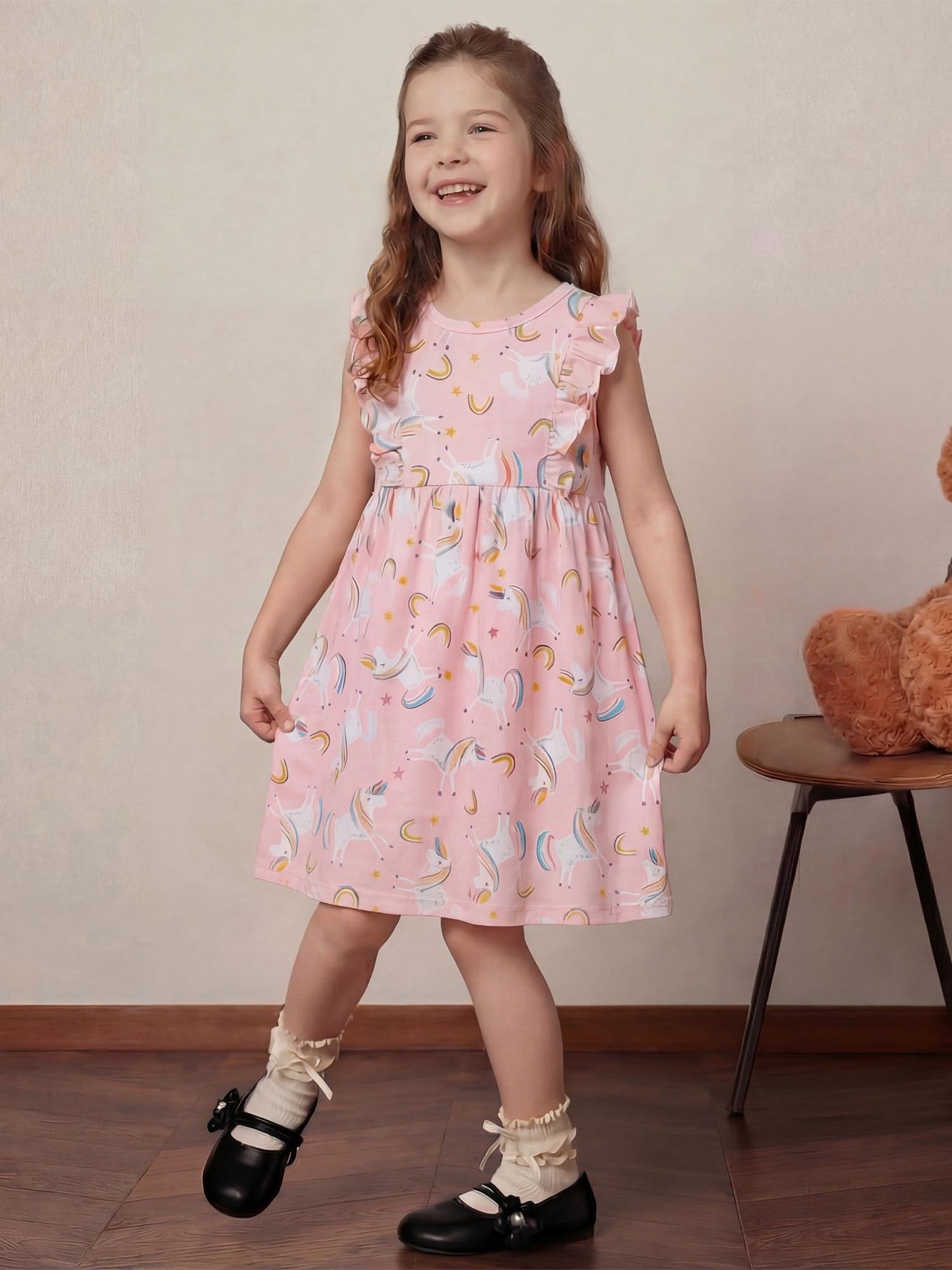 Summer Cute Cartoon A-Line Dress for Toddler Girls