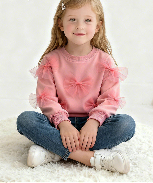 Cartoon Print Cotton Long Sleeve Sweatshirt for Girls
