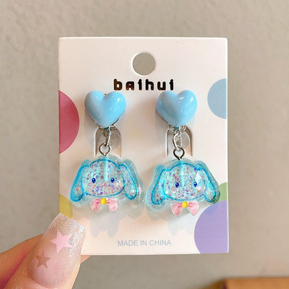 Cute Cartoon Bear Clip-On Earrings for Kids