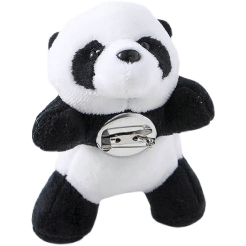 Cute Panda Plush Brooch Cartoon Animal Pin for Girls