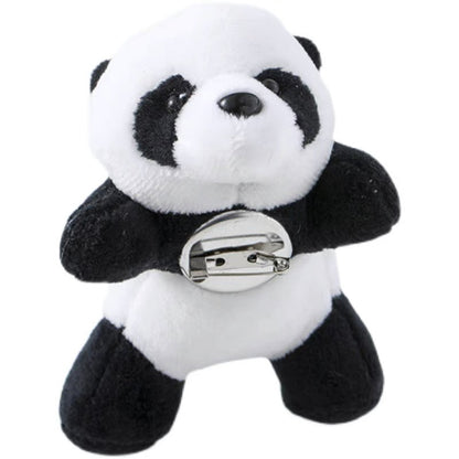 Cute Panda Plush Brooch Cartoon Animal Pin for Girls