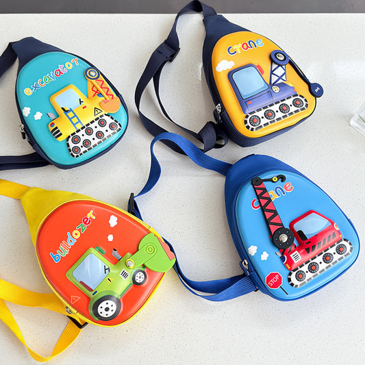 Kids Cartoon Excavator Crossbody Bag Cute Hard Shell