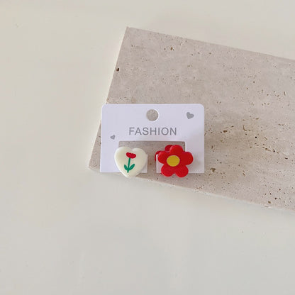 Set of 2 Cute Cartoon Flower Hair Clips for Kids