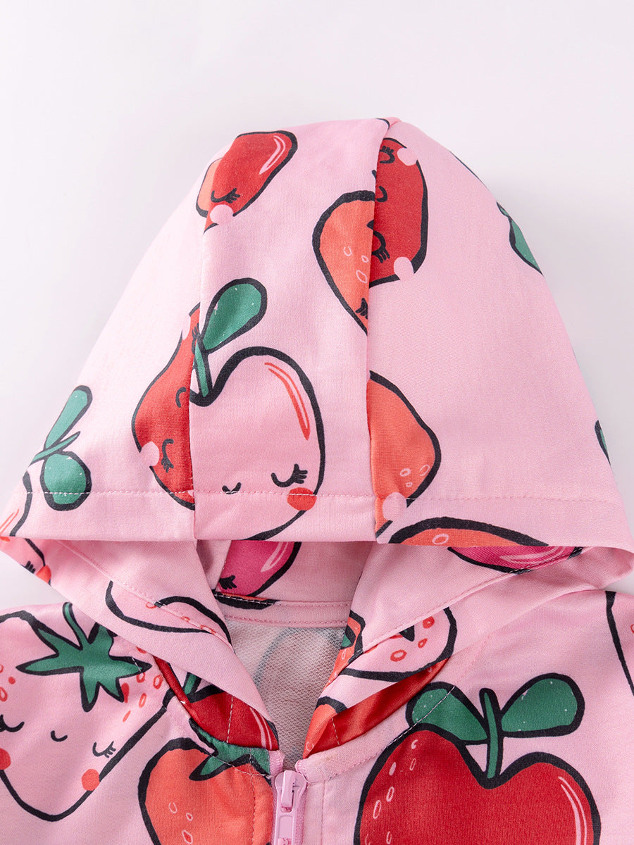 Cartoon Long Sleeve Hoodie for Girls Soft Polyester Casual Wear