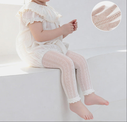 Girls' High-Waisted Dance Leggings Breathable Cotton Pants